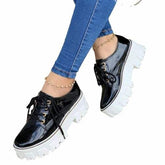 Thick Heel Flat Platform Oxford Women Shoes Pink/Red/Black – Women&