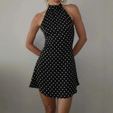 SUCHCUTE Sexy Polka Dot Print Halter Dress For Women Elegant Party AliExpress