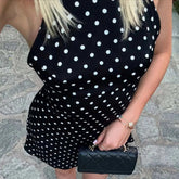 SUCHCUTE Sexy Polka Dot Print Halter Dress For Women Elegant Party AliExpress
