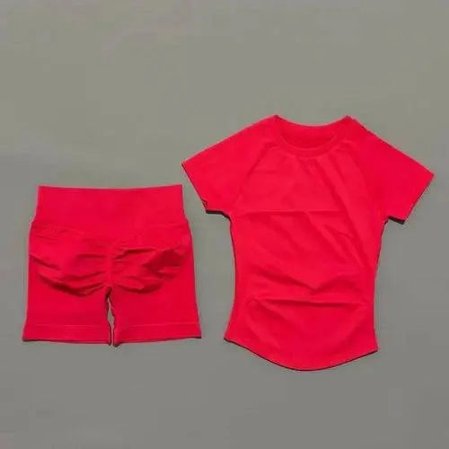 2 Pcs HISTELLO Impact Gym Sets Short Sleeve Seamless Yoga Clothing AliExpress