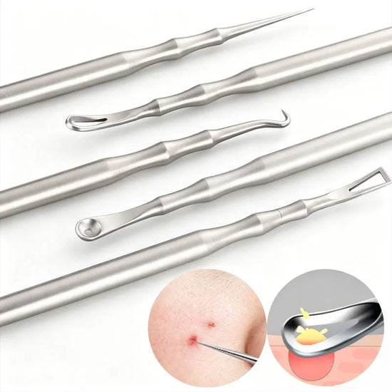 Blackhead Remover Pimple Popper Tool Tweezers Acne Needle Removing Treatment Cleaner Deep Cleansing Pore Face Skin Care Tools