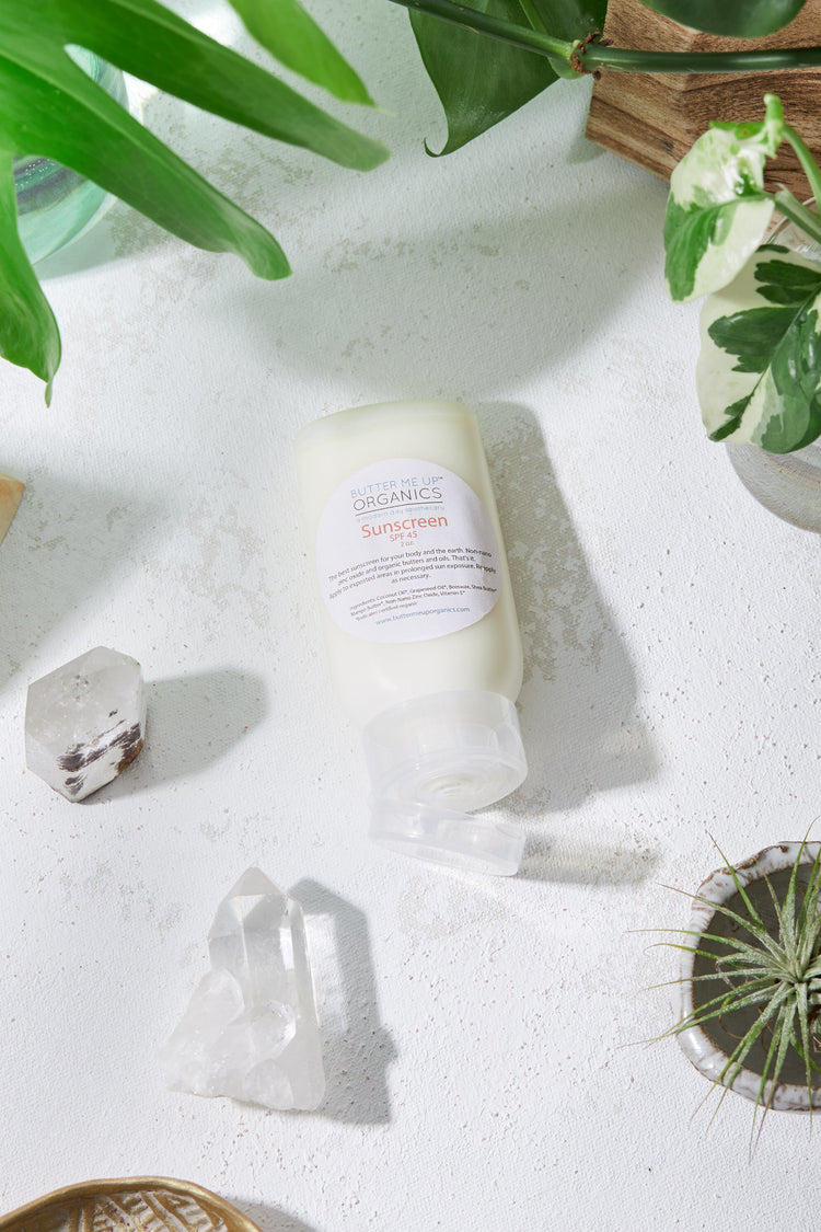 Natural Organic Suns  Block/ Safe Protection/ Non-Nano Zinc Oxide / White Smokey