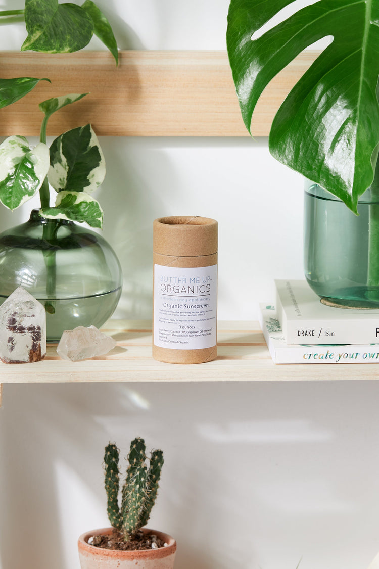 Natural Organic Suns  Block/ Safe Protection/ Non-Nano Zinc Oxide / White Smokey