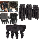10A Grade 3/4 Spring Curl Fumi Human Hair bundles with 4x4 Closures & Cerise Alfie