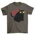 Funny unimpressed meh black cat t-shirt Turquoise Theseus