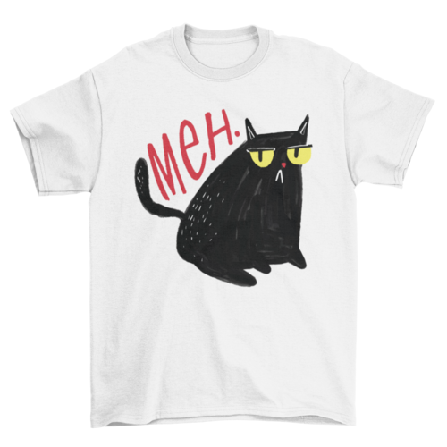 Funny unimpressed meh black cat t-shirt Turquoise Theseus