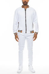 Checkered Detail Track Jacket Set Lime Milo
