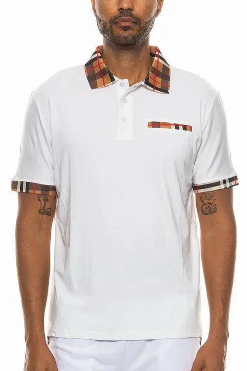Checkered Detail Polo Lime Milo