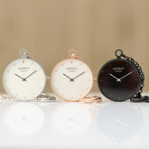 Modern Pocket Watch Rose Gold - Handwriting Engraving Fuchsia Prometheus