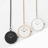 Modern Pocket Watch Rose Gold - Handwriting Engraving Fuchsia Prometheus