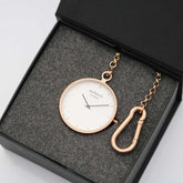 Modern Pocket Watch Rose Gold - Handwriting Engraving Fuchsia Prometheus