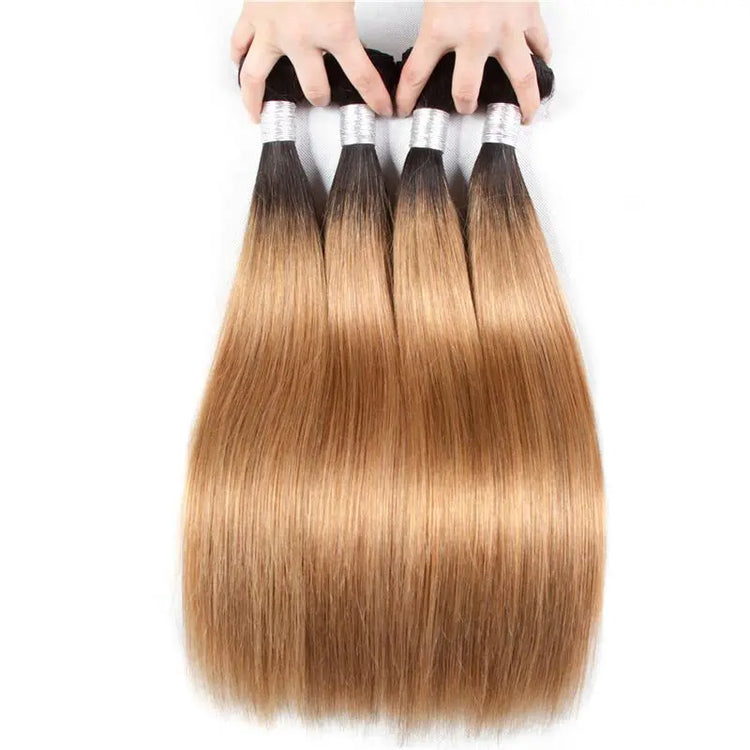 BeuMax 1B/27 Straight Hair BUNDLES with CLOSURES & FRONTALS Cerise Alfie