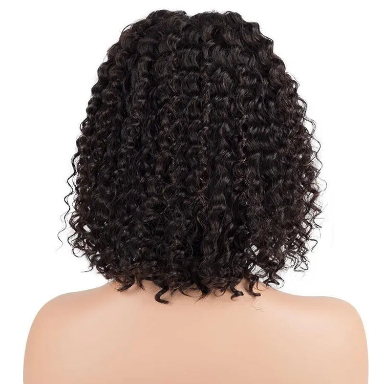 Deep Wave 180% Density 4x4 Short Bob 13x4 Lace Front Human Hair Wig Cerise Alfie