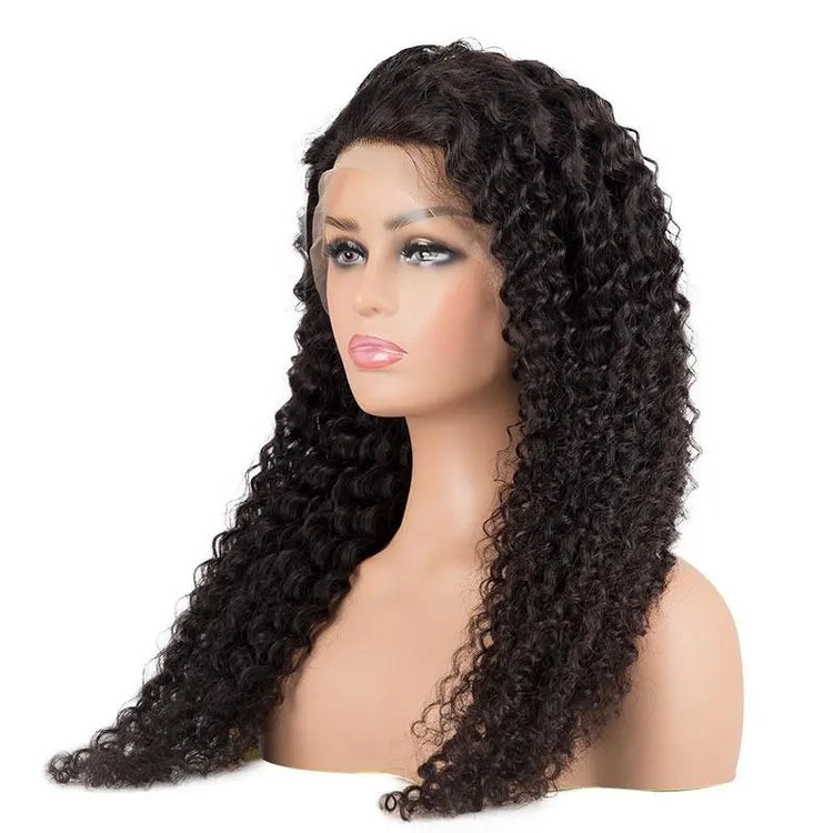 13x4 HD Transparent Lace Front Jerry Curl Human Hair Wigs 200% Density Cerise Alfie