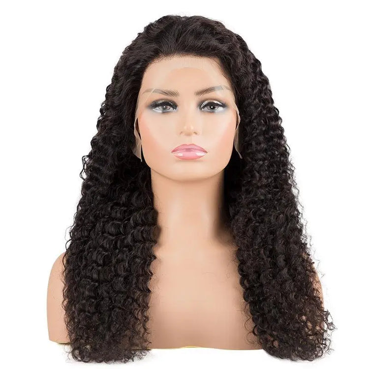 13x4 HD Transparent Lace Front Jerry Curl Human Hair Wigs 200% Density Cerise Alfie