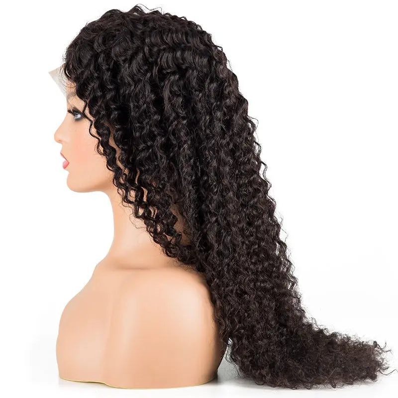 13x4 HD Transparent Lace Front Jerry Curl Human Hair Wigs 200% Density Cerise Alfie
