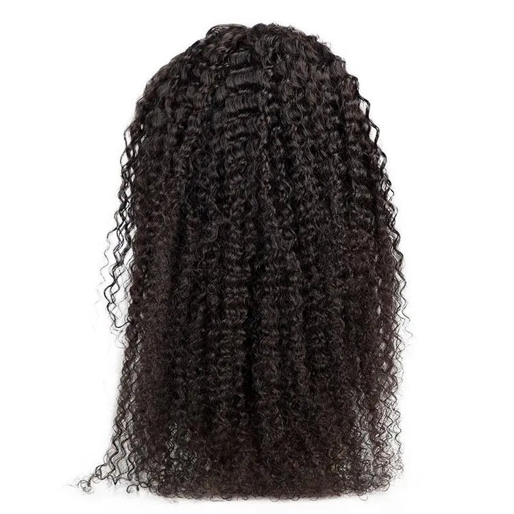 13x4 HD Transparent Lace Frontal Kinky Curly Human Hair Wigs 200% Dens Cerise Alfie