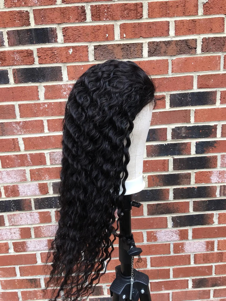 180% Density Full 4x4 Transparent Lace Front Jerry Curl Human Hair Wig Cerise Alfie