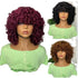 180% Density Rose Curly Short Bob Wig with Bangs Human Hair Brazilian Cerise Alfie