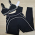 Yoga Suit Women Sport Set Pilates Clothing High Waisted Elasticized Leggings Hip Lifting Pants Gather Top Vest Strip Workout Set Khamik Shop Online
