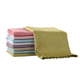 5 pcs Household Cleaning Products Cloth Fish Scale Rag for Glass Clean as Soon as You Wipe It Kitchen Tools Microfiber for Glass Khamik Shop Online