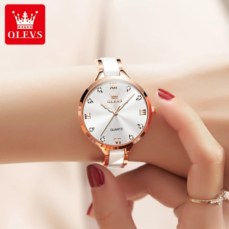 OLEVS 5872 Women Watches Quartz Wristwatch Waterproof Watches For Woman Set Bracelet Watch Original Elegant Casual Fashion Reloj Khamik Shop Online