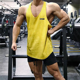 2022 Gym Workout Sleeveless Shirt Men Bodybuilding Running Clothing Fitness Sportswear Muscle For Male Y Back Tank Top Khamik Shop Online