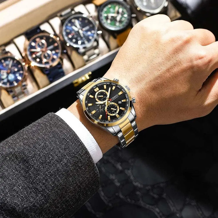 CURREN Casual Quartz Chrono Sport Watches Brands for Men Stainless Steel Bracelet Multifunction Dial 2023 Wristwatch with Date Khamik Shop Online