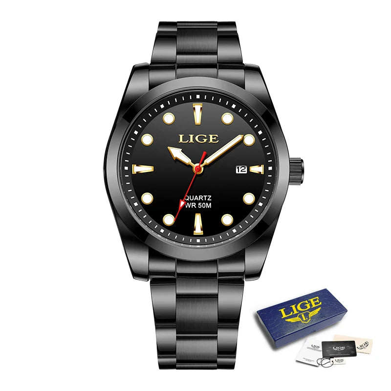 Top Brand Luxury Mens Watch Casual Fashion Quartz Wristwatches Sport 50M Waterproof Luminous Steel Watches Men Reloj Hombre