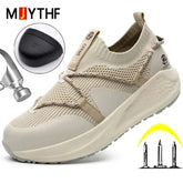 Latest Women Work Shoes Puncture-Proof Safety Shoes Non-slip Platform Sneakers Women Steel Toe Shoes Comfort Security Boots Lady Khamik Shop Online