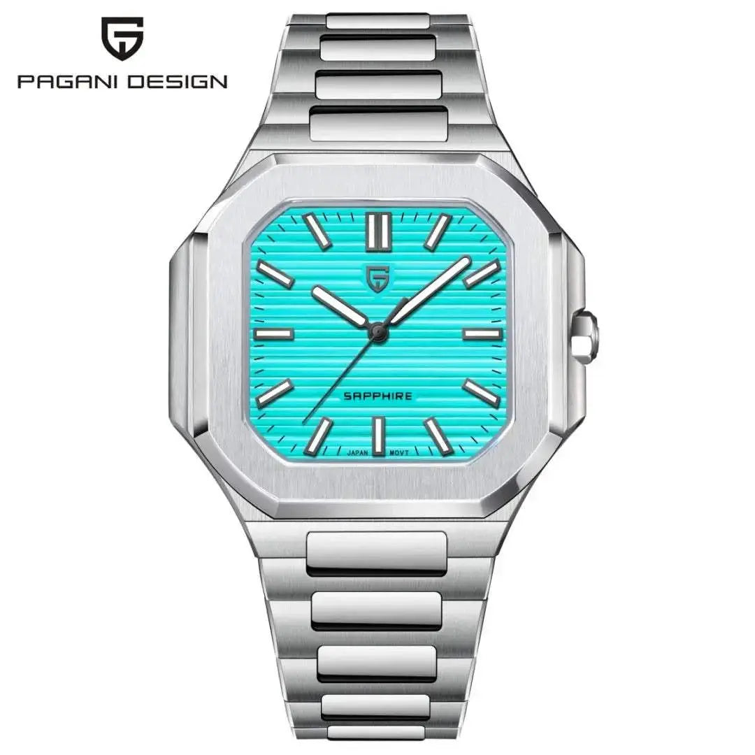 TOP New PAGANI DESIGN 37MM Square Men Quartz Watches Luxury Sapphire Glass AR Coated Business Watch VH31 Luminous Watch for Men Khamik Shop Online