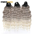 FREEDOM Synthetic Curly Braiding Hair Extensions 24 Inch/60 cm Long Deep Wavy Twist Crochet Braids Hair Ombre Brown Rainbow Hair Khamik Shop Online