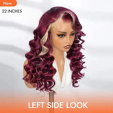 Alipearl Hair Side Part 13x4 Burgundy 99J Wig with Blonde Ombre Human Hair Lace Frontal Wig Ocean Wave Glueless Wig Pluck Khamik Shop Online