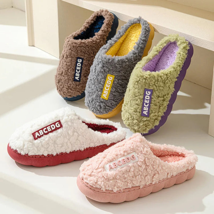 Trend Winter Couple Indoor Non-slip For Men Women Flip Flops Warm Slippers Home Slides Casual bedroom Soft Comfort Shoes Khamik Shop Online