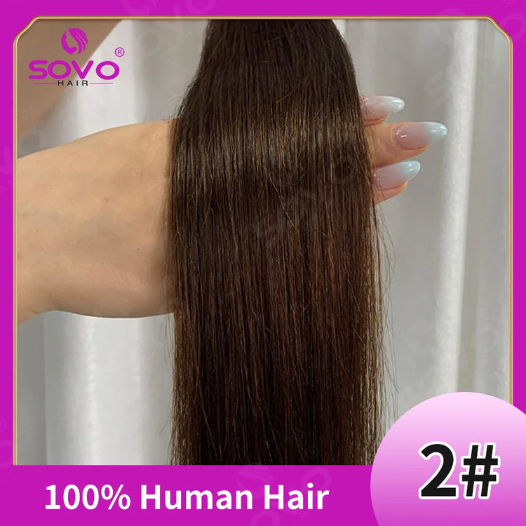SOVO Tape in Hair Extensions 100% Remy Human Hair 20 Inch  20pcs  Balayage Skin Weft Tape in Extensions  12-26 inch Khamik Shop Online