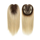 6 Colors Available Human Hair Topper Wig 4x4.5 Lace Frontal 12 Inch Hand-Tied 4 Clips 48H Ship 