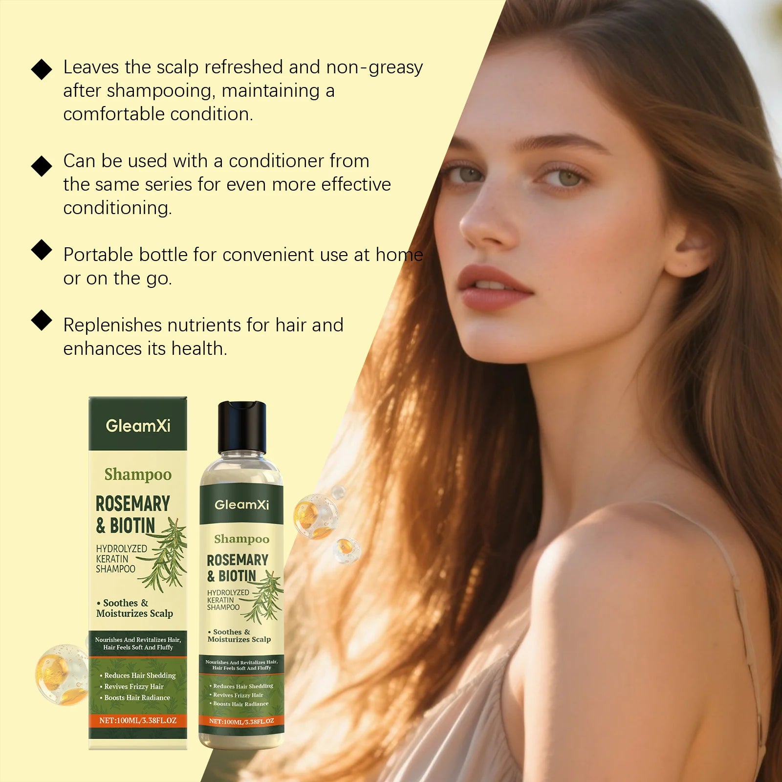 Rosemary Shampoo Thickening Volumizing Nourishing Oil Control Dry Damaged Repair Scalp Cleansing Smoothing Strengthening Shampoo