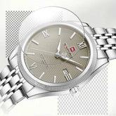 NAVIFORCE Men Elegant Business Stainless Steel Watch 30M Waterproof Luminous Hands Japan Movement Wristwatch Gifts box Khamik Shop Online