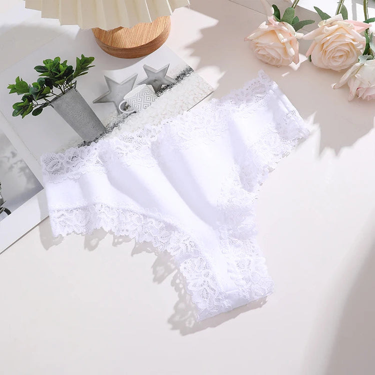 FINETOO 1Pc Sexy Cotton Brazilian Underwear Sexy Lace Panties for Women Female Low Waist Floral Lingerie Briefs Ladies Intimates Khamik Shop Online