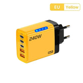 240W GaN USB C Charger 5 in 1 Fast Charging Phone Charger Power Adapter For iPhone Samsung Xiaomi Type C EU/US Plug Wall Charger Khamik Shop Online