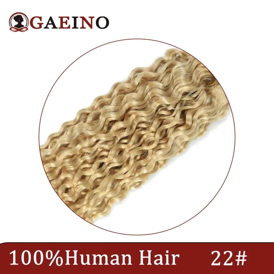 Water Wave Human Hair Weft Extension Dirty Blonde Curly Hair Sew In Weft Hair Extensions Double Weft Remy Hair Wet And Wavy 100G Khamik Shop Online