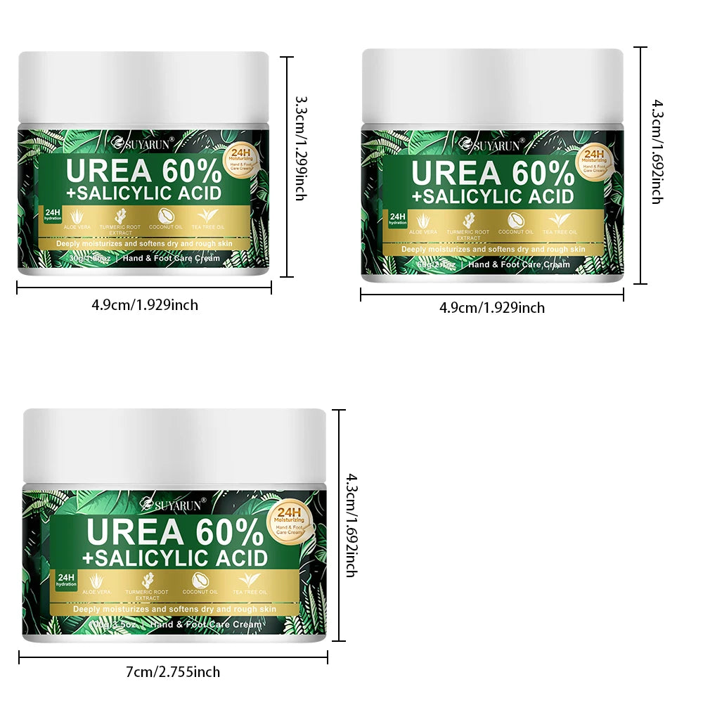 SUYARUN 60% Urea Foot Care Cream, suit for cracked heels and dry skin - deep moisturizing treatment, exfoliation, no blind spots Khamik Shop Online