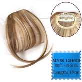 Synthetic Hair Clip In Bangs Brown Colored Invisible Front Fringes Clip in Hair Air Bangs Natural Black Fake Hair Bangs For Girl Khamik Shop Online