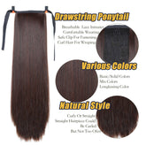 Straight Long Ponytail Extensions 22inch Natural Black Wrap Around Synthetic Hair Piece Pony Tail Hair Hairpieces for Women Girl Khamik Shop Online