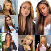 Human Hair Weaves Highlight Straight 1/3 Bundles P4/27 Honey Blonde Brown For Women Brazilian Straight Bundles Human Hair Virgin Khamik Shop Online