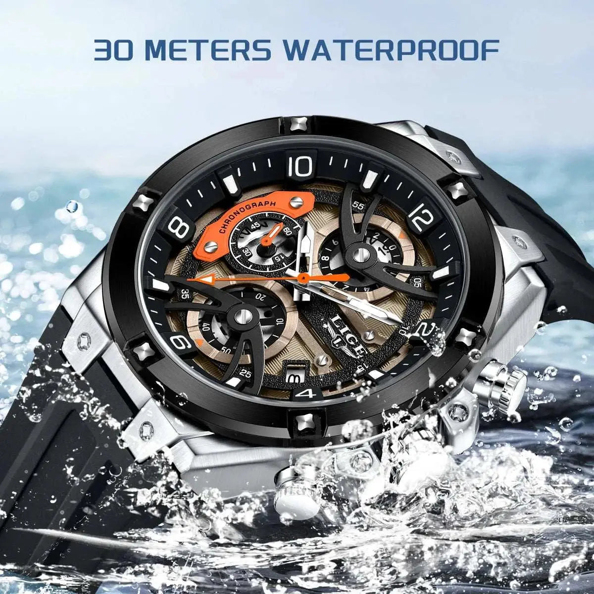 LIGE Simple Fashion Quartz Man Watch Silicone Outdoor Casual Sports Waterproof Luminous Calendar Random Gift Box Watches for Men Khamik Shop Online