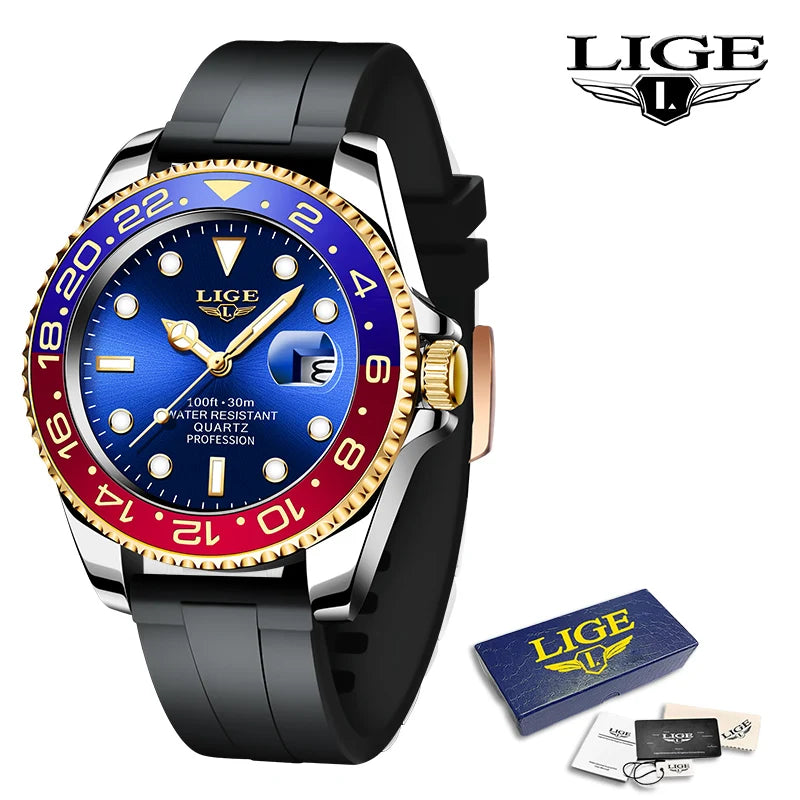 Fashion Quartz Watch for Men Date Clock Sports Waterproof Watches Men Luminous Wrist Watch Luxury Relogio Masculino +Box