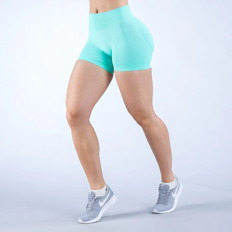 No Logos Shorts | 4.5" leggings Low Ribbed Rise Cycling Women Yoga Workout Clothes Gym Scrunch Bum Seam Seamless Fitness Tights Khamik Shop Online