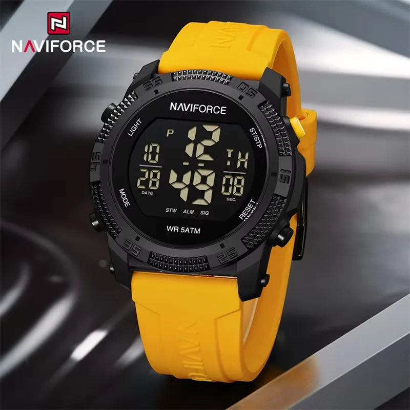 Brand Original Men Fashion Watch Water Resistant Personality Wristwatches Luxury Silicone Strap Electronic Clock 2024