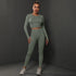 2Pcs Women Sets Energy Seamless Gym Suits Bubble Butt Sports Pants+Long Sleeve Shirts Push Up Running Sets Tracksuits Tights Set Khamik Shop Online